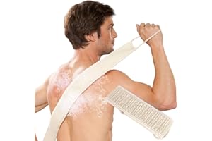 TOULIFLY Bande Exfoliante pour le Dos En Sisal, Exfoliante Gratte-dos, Sangle Lave Dos Exfoliante de Sisal en Chanvre Naturel pour Hommes Femmes Dos Corps Bain Douche,1 Face Sisal et 1 Face Coton Doux