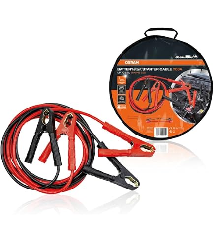 Câbles De Démarrage Silverline 200A Max, 2.2m, Pinces Cuivre - Pour Dépanner Une Batterie De Voiture Faible - 10