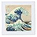 Produktbild 3drose The Great Wave off Kanagawa vom japanischen Künstler Hokusai, Dramatic Blue Sea Ocean Ukiyo Print 1830 – Quilt Platz, 8 von 8 Zoll (QS _ 155631 _ 3)