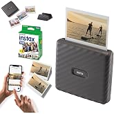 instax Link Wide Akıllı Telefon Yazıcı, Mocha Gray+20'li film (Siyah)