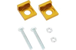 ECSiNG 2pcs 15mm Hole Dia Motorcycle Chain Adjuster Tensioner CNC Tensioner for Dirt Motor Bike Motorcycle 50cc 70cc 90cc 110cc 125cc Gold