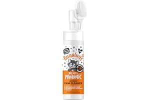 BUGALUGS Cat Probiotic Paw Cleaner No Rinse Foam Cat shampoo with Silicone Brush Head, waterless grooming products. Travel friendly paw cleaner for cats defeat muddy paws on the go