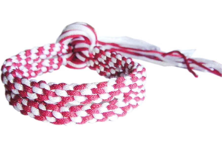 RED & WHITE DUO MUAY THAI KICKBOXING RING FIGHTERS TRADITIONAL PRAJIOUD PRAJEAT ARM BANDS (PAIR)