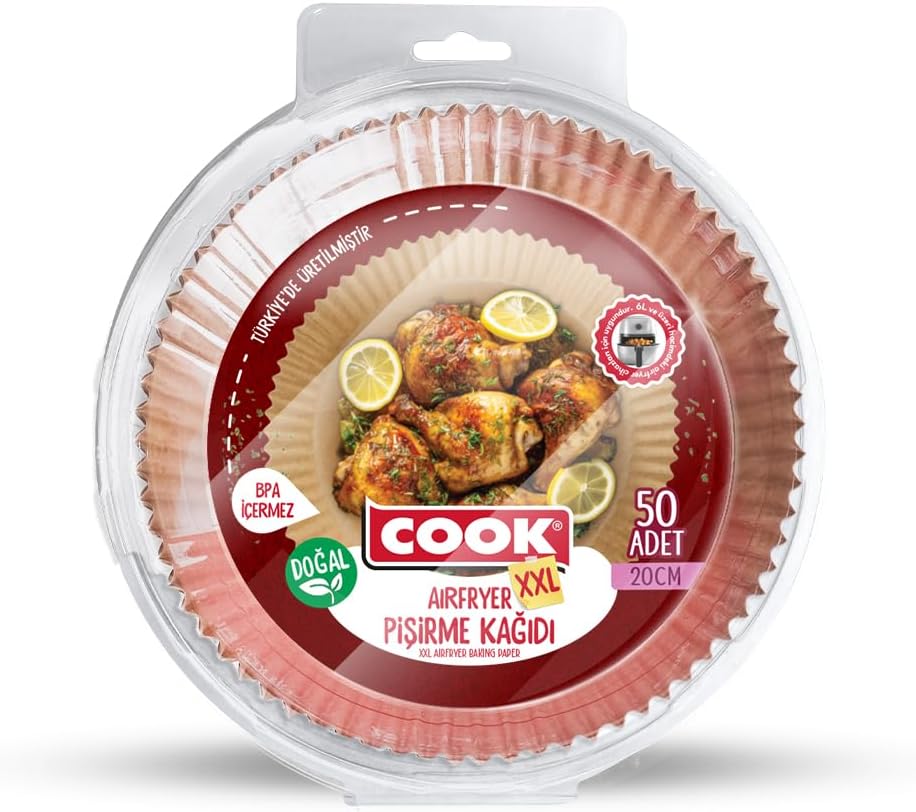 Cook Airfryer Pişirme Kağıdı, XXL Boy, 20 cm, 50 Adet