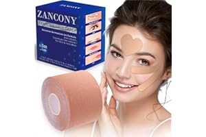 zancony Anti Wrinkle Patches Face tape Face Lifting Tape Gesicht Lifting der Kieferpartie und des Halses Anti Falten Patches Verwendung über Nacht für Falten des Kopfes Nackenfalten 5cm*5m