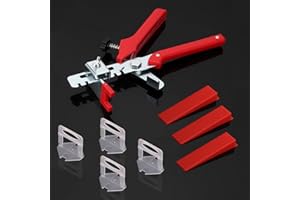 QTACIE 501Pcs Tile Leveling System 2mm Spacer Clips 400Pcs & Tile Level Wedge 100Pcs & Plier 1Pcs, for Professional/DIY Ceramic Tile and Stone Wall Floor Installation