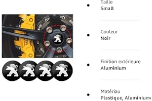 LOPLP Autocollant de Couverture de Centre de Roue de Voiture enjoliveurs de moyeu enjoliveurs Badge emblème Couvre Autocollants pour Peugeots 107 108 206 207 308 307 508 2008 3008,56 mm, 4 pièces