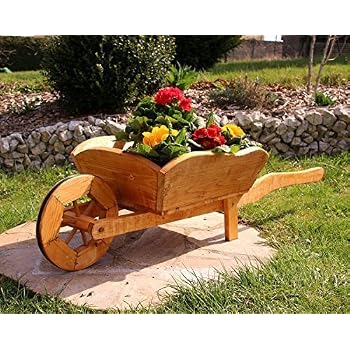 Premium Traktor + Anhänger Aus Rattan – 120 Cm Gesamtlänge, Pflanzkorb Deko Für Garten & Terrasse