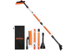 ‎ASTROAI AstroAI Eiskratzer Auto mit Besen 158CM Lang Ausziehbarer Schneebesen Abnehmbarer Eisschaber mit Schaumstoffgriff & 360 ° Drehbarer Bürstenkopf für Auto LKW PKW SUV