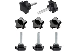 KACRILIDI 8PCS Boutons de Serrage en Forme D'étoile, M12 X 30mm Vis à Tête Moletée, Bouton à Main Ecrou de Serrage Fileté Boulon Etoile, Boutons de Serrage de Filetage avec Poignée, pour Machine, Équipement