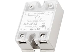 AUNMAS Ssr25 Aa 25A Solid State, Ssr 25 Aa 230V Relay Relay Module Ssr Acac Input 80250V Ac Output 24480V Ac