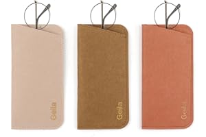 Geila 3 Pack Glasses Case, Felt Eyeglasses Pouch Case, Soft Slip in Pouch Holder Case Bag, Glasses Storage Case Makeup Pouch Spectacles Sleeve