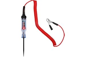 Strömtestare för bil med LED-display och digital display, 12 V 24 V spänningstestare med krokodilklämma och fjäderkabel, test