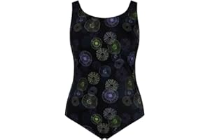 Ulla Popken Damen, Quallen, Schwimmerform, Ohne Softcups Badeanzug