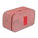Womem Retro Flower Printed Zip Up Bra Toiletry Bag Container Travel Case Makeup Cosmetic Pouch Box