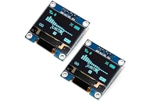 Fasizi 2 módulos de pantalla OLED de 0.96 pulgadas I2C IIC SPI Serial 128x64 con cabeceras de pin para Arduino, fuente azul