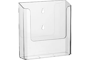 ogoPLUS DIN A5 Wandprospekthalter Hochformat / Prospekthalter, Prospektständer, Flyer-Ständer, Flyerhalter, Prospektbox glasklar, Aufsteller, Werbung, Wandmontage
