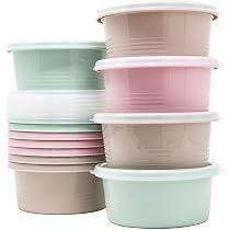 Mispudin Lot 16 Boîtes Conservation Alimentaire Ronde 300ml Avec Couvercles Colorés - Réutilisables Micro-ondes