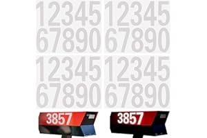 LUTER 4 arkusze 40 sztuk odblaskowych naklejek z numerem skrzynki pocztowej, 0-9 cyfr, naklejka na skrzynkę pocztową, drzwi, okna, znaki, samochody, numer adresowy (biały, 7 cm)