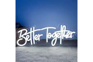 WORLD-DECO DECO Insegna Luminosa Personalizzata Dimmerabile 55 x 20cm Insegna al Neon per Insegne Luminose per Feste di Compleanno Matrimonio Laurea (Better Together)