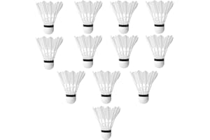 Nizirioo 12 pelotas de bádminton: volantes de plumas de ganso cabeza de corcho, entrenamiento deportivo de alta velocidad, para jardín, plumas de ganso, bádminton, para deportes al aire libre e