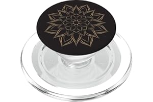 PEACE MANDALA FLOWER DESIGNS BY AJC Kamelbraun Schwarz Peace Mandala Blumen-Design PopSockets PopGrip für MagSafe