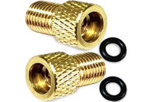 DSL Daily Supply Ltd. 2 x BRASS ADAPTOR PRESTA TO SCHRADER BICYCLE VALVE CONVERTER BIKE PUMP CONNECTOR WITH O RING SEAL