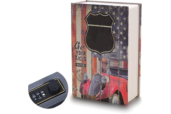 Coffre-Fort de Livre avec Code, Coffre-Fort de Livre de Dictionnaire Créatif Coffre-Fort Secret en Forme de Livre Caché pour la Collection de Bijoux en Espèces avec Serrure à Combinaison (rouge)