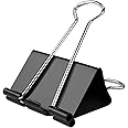 Bulldog Clips 60MM Large 18PCS Paper Clips Binder Giant Clips 2.4inch (60mmblack-18pcs)