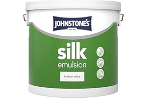 Johnstone's 306759 Silk Emulsion Paint, Brilliant White, 5 l (Pack of 1)