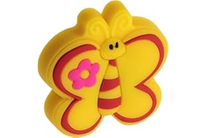 ‎GEDOTEC Gedotec Gummigriff Kinder-Möbelknopf Motiv Möbelgriff für Schubladen im Kinderzimmer & Möbel - Schmetterling | Gummi Speichelecht | Schubladen-Knopf elastisch | 1 Stück - Kinder-Griff für Schranktür