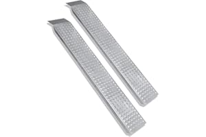 ‎FROADP Froadp Antirutsch Auffahrrampe Verzinkt Stahl Laderampe Rampe 160x22,5x4,5cm Silber Auffahrschiene Verladerampen Tragbare Rampen für Auto Motorrad ATV PKW Max. Belastbarkeit 400KG pro Paar