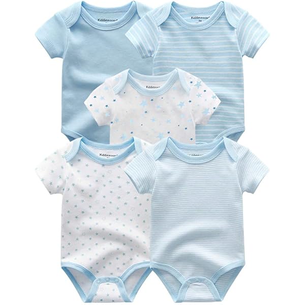 TupTam Baby Rompertjes met Opdruk en Korte Mouw Set van 5, Jongen, 92