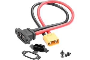 QIANRENON Cavo adattatore per montaggio Bulkhead XT90 da 10 AWG XT90E-F a spina XT90, connettore di montaggio fisso, cavo corto, copertura antipolvere, per batterie RC modellismo Li 30 cm