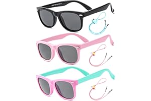 Rocf Rossini Flexible Kids Sunglasses Polarized Toddler Sun Glasses for Baby Boys and Girls Shades UV400 Protection with Case Age 2-8