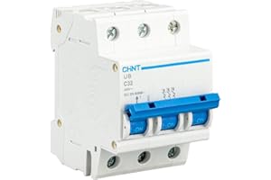 CHINT Interruptor Automatico Magnetotermico Gama UB 1P 3P 4P Domestica Curva C (3 Polo, 32A)