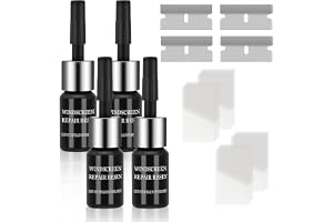 flintronic Steinskottreparationssats för vindruta 4-pack, glasreparationssats med härdade film och klinga, steinskottreparationssats för reparation av repor, hål, stjärnformade sprickor