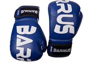 Barrus - Guantoni KickBoxing Muay Thai MMA | Guanti Pugilato Boxe Full Contact (Blu, 10oz)