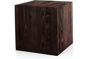 DECORATIVO Holzblock Massiv 40x40x40cm Schwarz und Lila - Holzständer Deko – Holz Blumenständer - Baumstamm Deko zum Haus – Holz Deko - Blumensäule Holz – Deko Holzklotz Massiv