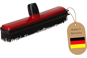 Novaliv - Balai en caoutchouc avec manche - Rouge - Tête de balai sans manche - Balai à picots - Balai à poussière - Pour cuisine, ménage