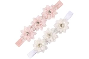 REQAG 2 pieces Baby Girl Headbands Baby Hairband Newborn Babies Headbands Baby Elastic Headband Baby Girls Headband Accessory