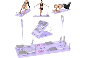 IERAKOR Pilates Reformer Machine, 5 in1 Multifunctional Abdominal Board with LED Counter, Automatic Rebound Roller, Ab Roller Board Full-Body Workout Trainer, For Home Pilates & Core Workou