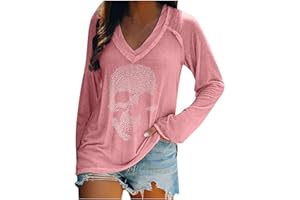 YPINGLONK Camisas De Mujer Tallas Grandes De Manga Larga con Cuello En V Camiseta Estampada En 3D Tops Blusa Suelta De Moda De OtoñO