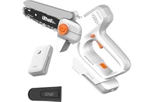 Litheli 20V 6-Inch Mini Chainsaw Cordless, 10.000mAh Battery, Tool-Free Chain Adjustment, Dual Safety Lock – Ideal for Gardening, Branch Pruning & Wood Cutting