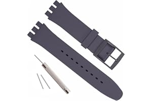 GREENOLIVE Cinturino di ricambio in gomma siliconica impermeabile per orologio Swatch, 17 mm, 19 mm, 20 mm
