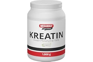 ‎MEGAMAX NUTRITION MEGAMAX Kreatin Pulver 1 kg -hochdosiert reines Creatin Monohydrat Creapure