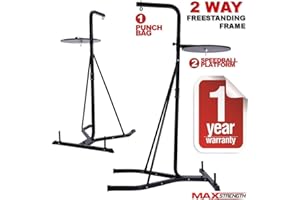 MAXSTRENGTH Freestanding Boxing Frame – Heavy Duty Punch Bag & Speed Ball Stand for Kickboxing, MMA, Martial Arts Training & Home Gym Workout Heavy Duty - Frame Only