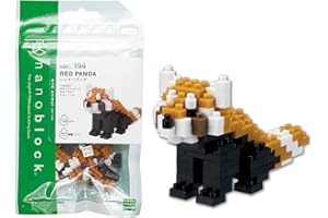 Bandai - Nanoblock - Panda Roux - Red Panda - Mini figurine en briques - Jeu de construction - Kit construction figurines animaux pixel - NBC194