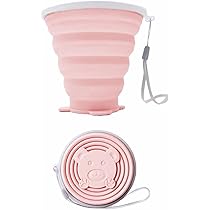 Bicchiere Pieghevole Silicone 270ml - Senza BPA, Con Coperchio, Ideale Per Viaggi E Sport, Blu