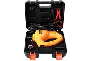 ROGTZ Electric Impact Wrench 1/2 Inch with Sockets Set of 2 Sizes Powerful Impact Driver Drill Bit Set 12 V First Aid Kit for Car Emergency Kit(Yellow)
